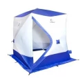 Палатка КУБ 2 Long (трехслойная), бело-синяя, Следопыт