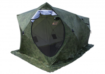Палатка зимняя КУБ 3 Дубль (трехслойная, дышащая, камуфляж, москитная сетка)