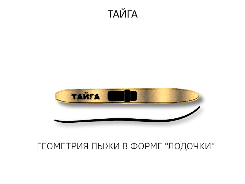 Лыжи Тайга, дерево, длина 165 см, ширина 150 мм