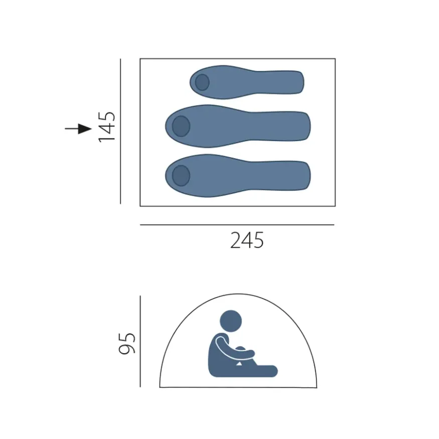 Палатка Arten Festival 3, синяя 