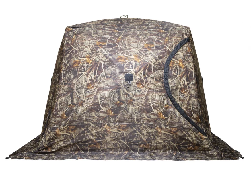 Палатка зимняя КУБ 4 камуфляж (трехслойная), с навесом, швы проклеены