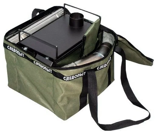 Печь походная Heavy малая (с экранами, угловыми трубами, грибком), сталь 2 мм, Следопыт